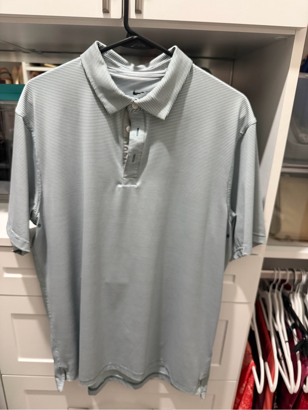Nike Men's Pale Blue Micro-Stripe Polo